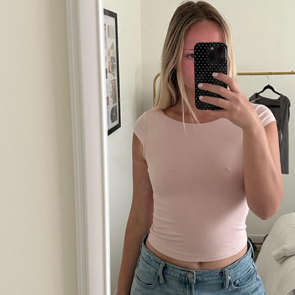 Garage Light Pink Short Sleeve Fitted Tee
